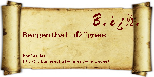 Bergenthal Ágnes névjegykártya